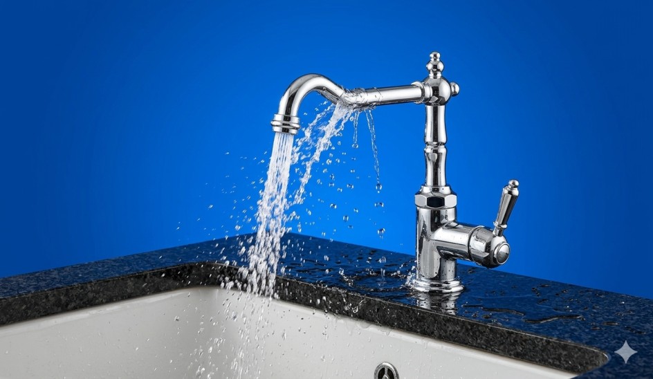 Plumber repairing sink in Edmonton