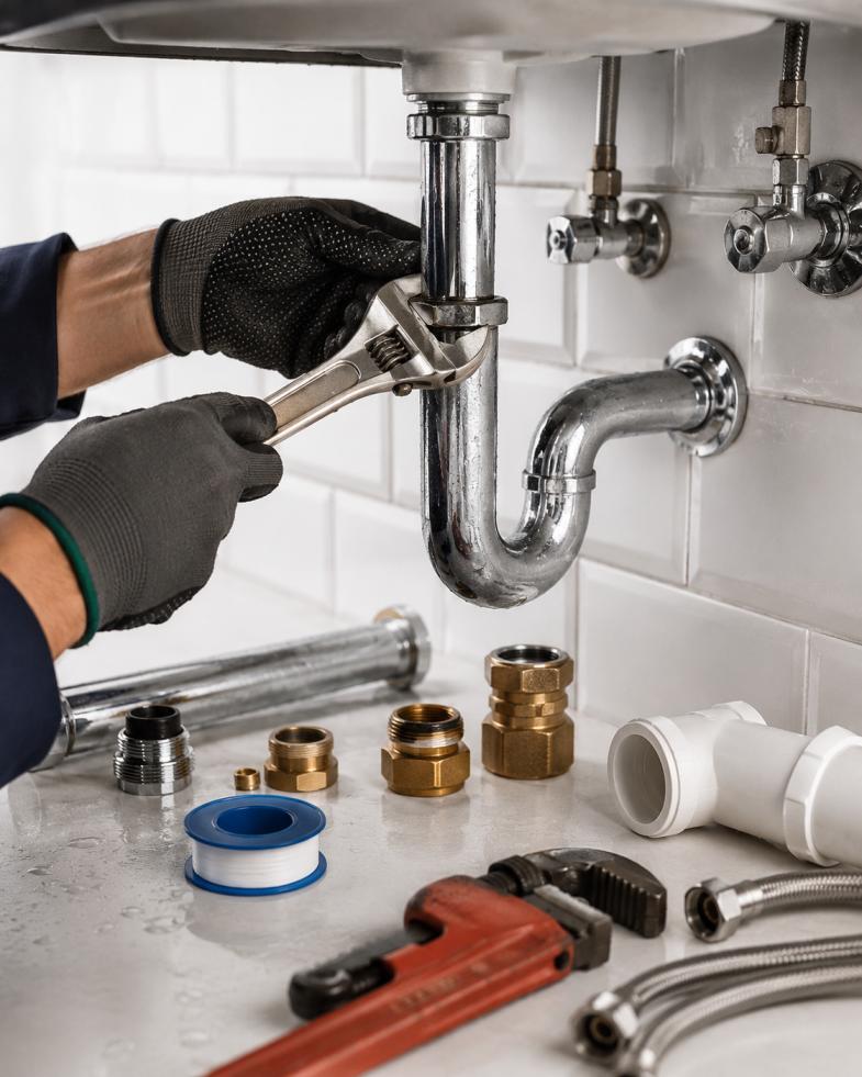 Licensed plumber repairing sink in Edmonton